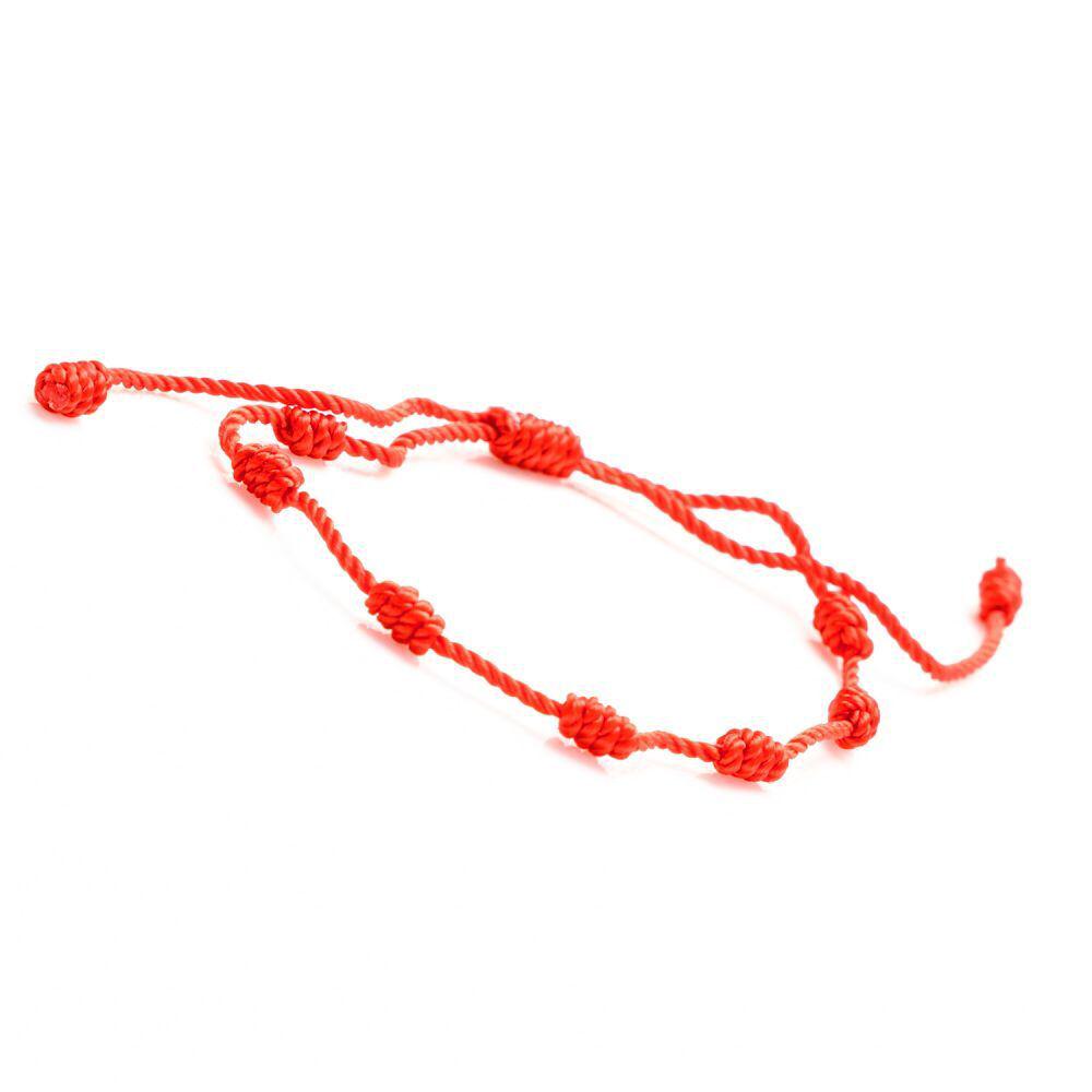 

Available: Handmade Red and Black Peruvian Knot Seven-Section Rope Bracelet - Fade-Resistant