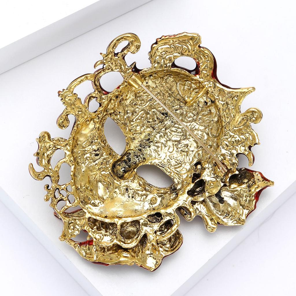 Vintage Palace Embossed Face Mask Brooch Men Women Costume Accessories Corsage Pin Jewellery Gifts