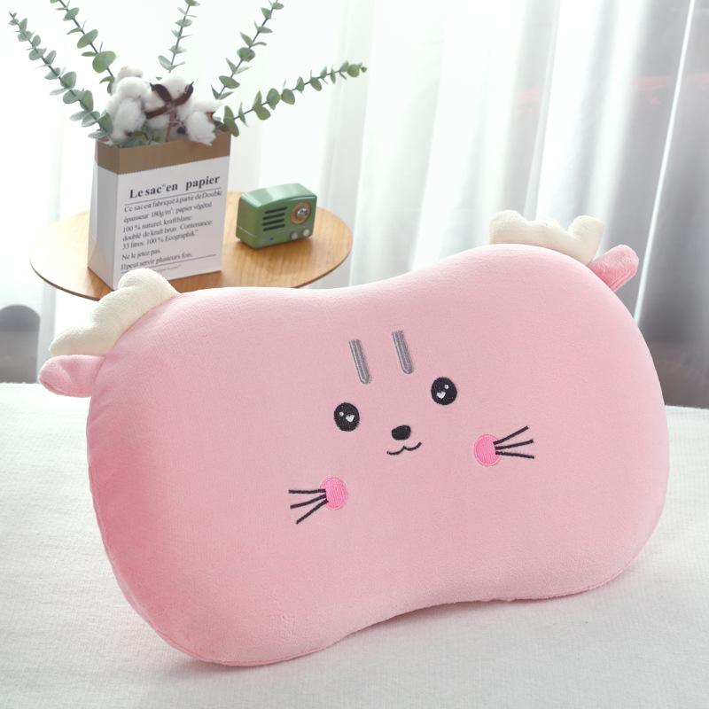 2024 New Cute Spa Sleeping Bouncy Memory Foam Skin-Friendly Velvet Embroidery Flower Cat Belly Pillow Memory Pillow
