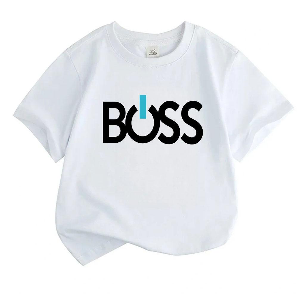 Kids Boys Girls Crew Neck Short Sleeve 100% Cotton T-shirt Casual Stylish Letter Pattern Soft Breathable Lightweight Daily Wear Summer Comfortable Tee