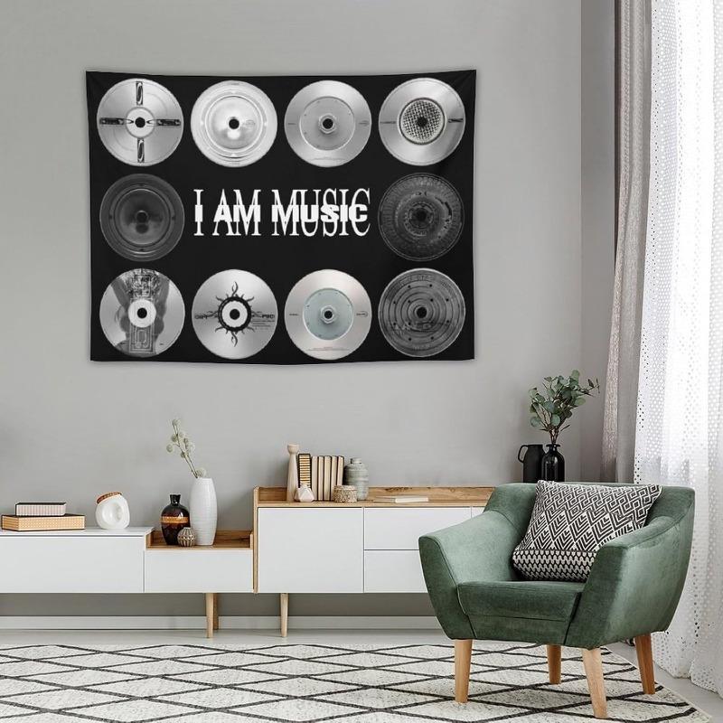 I Am Music Horizontal Tapestry Carti Die Lit Theme Wall Art for Bedroom Dorm Classroom Room Decor