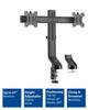 Support écran - ACT - AC8322 - Fixation pour 2 écrans jusqu'à 27'' - Réglable en hauteur - Noir