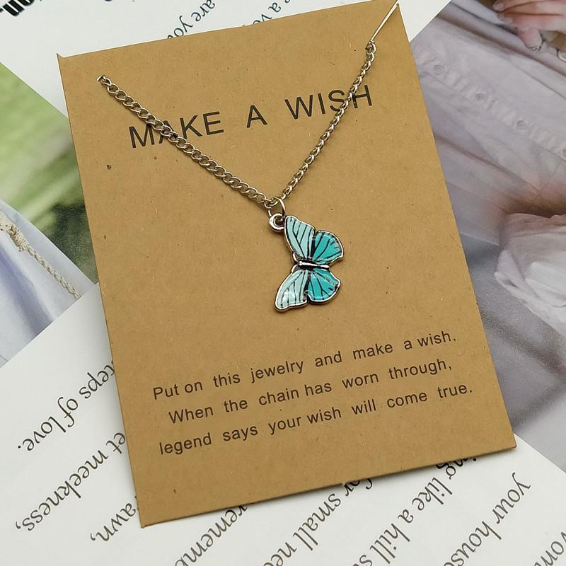 Korean Fashion Cute Butterfly Pendant Necklace for Women Golden Color Statement Necklace Zircon Gifts Wholesale Dropshipping