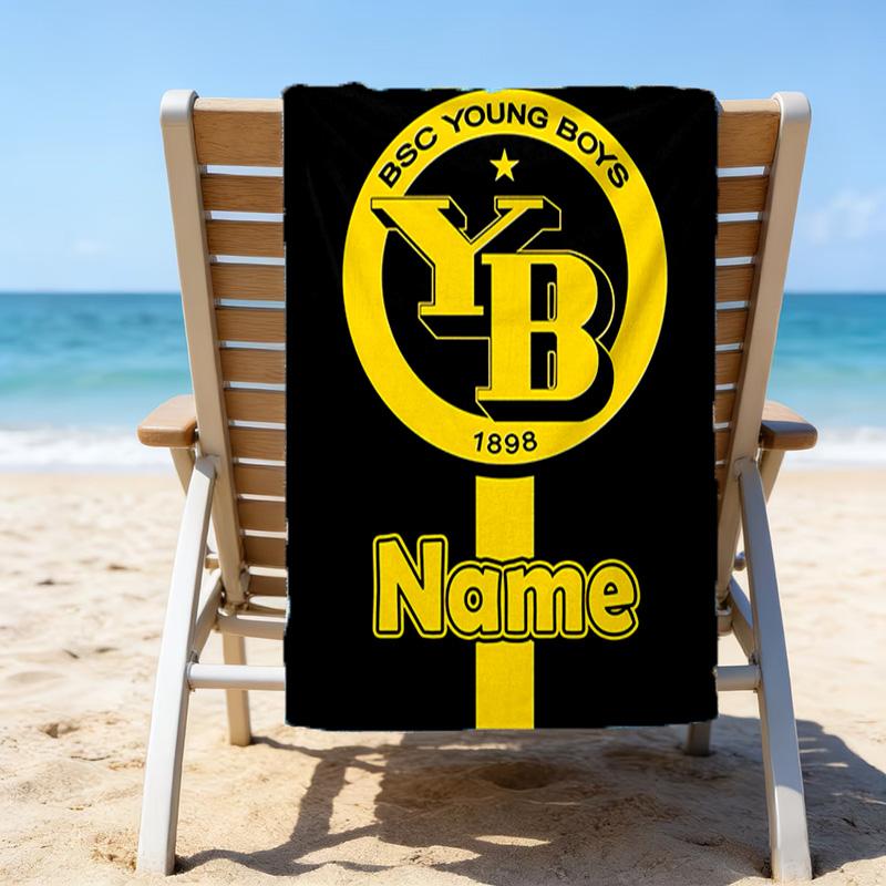 1pc Football35 Beach Towel with Custom Name, Beach/Swimming/Bath/Picnic/Camping Towel, Suitable for Seaside Beaches
