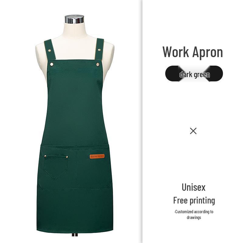 Men's Waterproof Oil-proof Logo Print Kitchen Apron for Home & Commercial Use