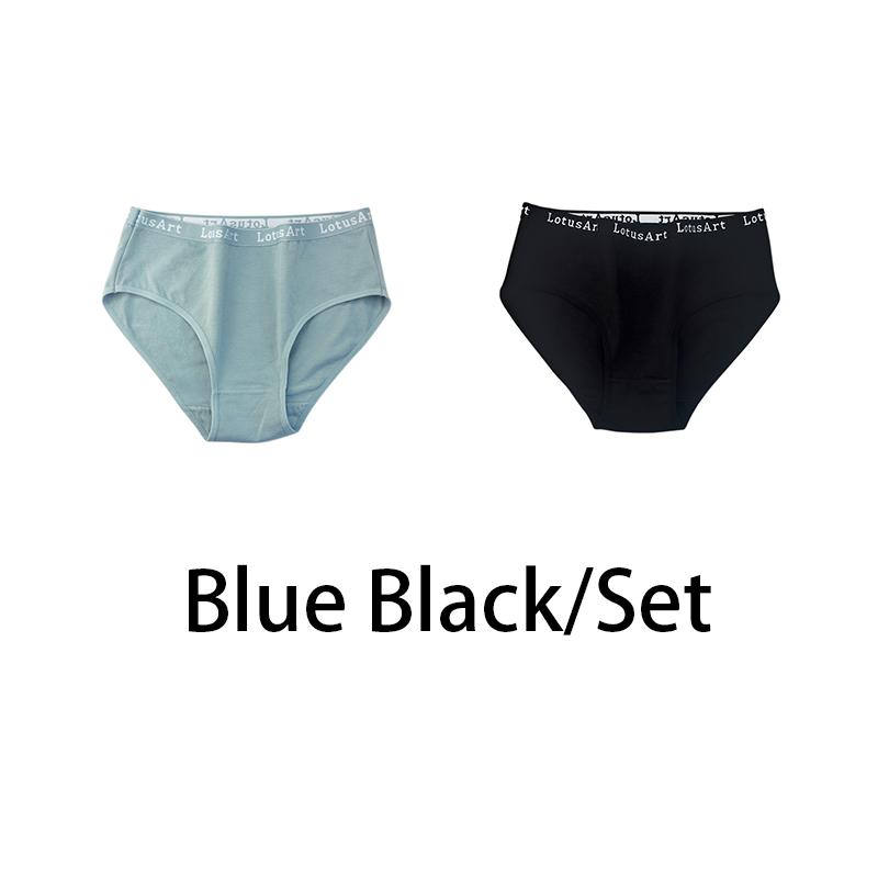 YOUULAR 2PCS/Lot Women Cotton Solid Seamless Panties Sexy Big Size Underwear Letter Lingerie Mid Waist Comfortable Briefs NKT2123-2