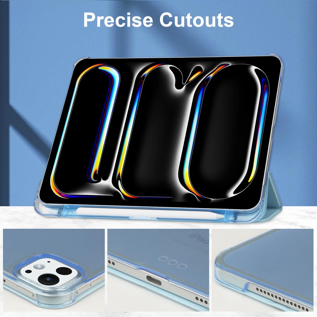 For iPad Pro 13 (2024) Stand Case PU Leather+PC Matte Back Tablet Case with Pen Slot