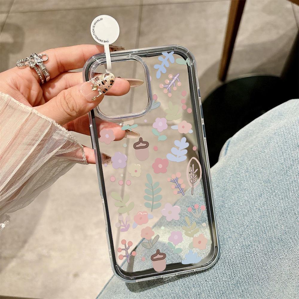 Transparent Flower Phone Case For iPhone 15 Pro Case iPhone 16 11 12 13 14 17 Pro Max 17 Air Soft Silicone Shockproof Cover