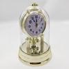 European Retro Table Clock Antique Round Quiet Alarm Clock Desk Clock with Clear Clock Cover for Bedroom Home Decors