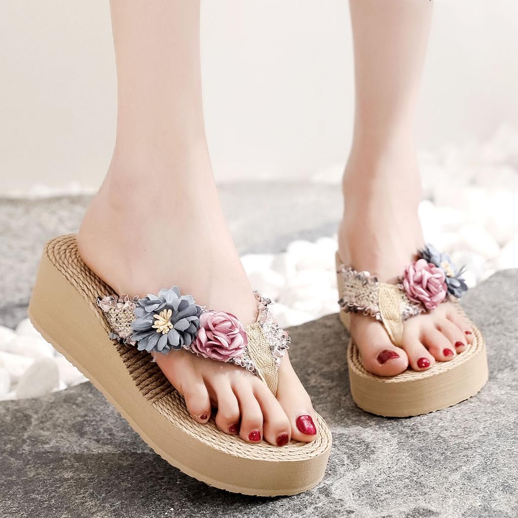 Breathable Flip-Flops Slipper Shoes Sandals Beach Wedges Women Home Fashion Women's slipper House Flip Flops for Women Washable