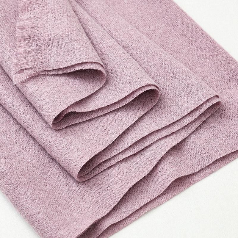 Red Scarf Women's Winter New Scarf Light Luxury High-end Men's Shawl Short Beard Scarf Solid Color