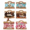Western Cowboy Multi-layer Bracelet Set: Colorful Stackable Letter Polymer Clay Beaded Bracelets