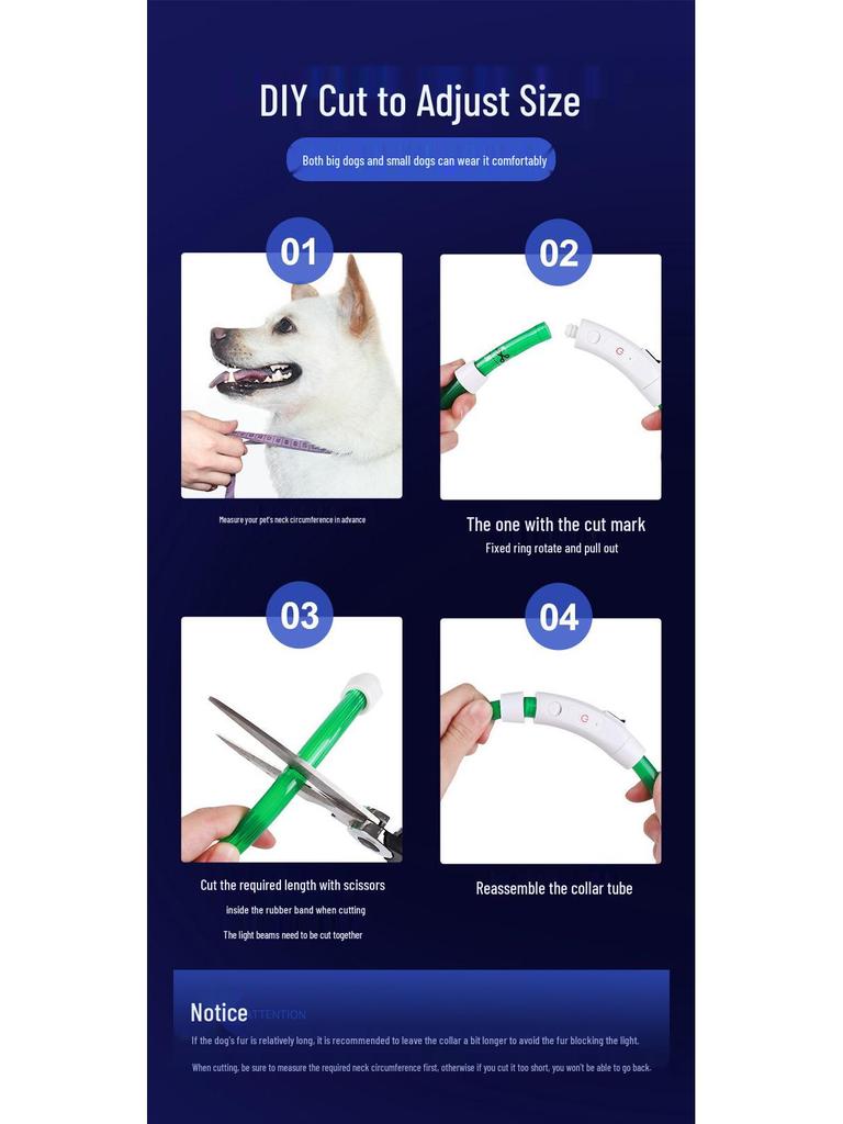 Rechargeable LED Glowing Collar for Dogs and Cats - Nighttime Safety Necklace