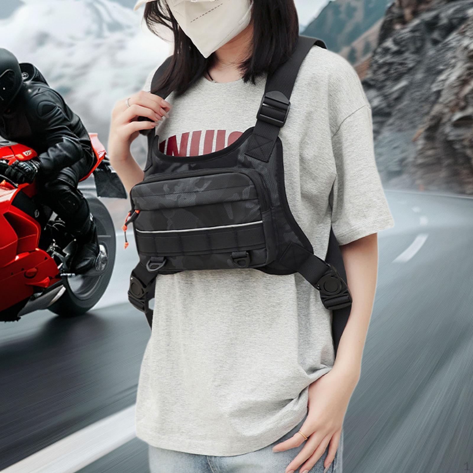 

Chest Bag for Men Adjustable Vest Workouts Rock Climbing Travel сірий
