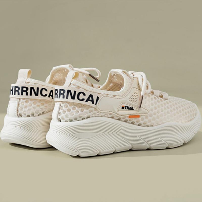 Women's Mesh Hole Shoes Breathable Thick Sole Versatile Sports Shoes Student Casual Running Shoes