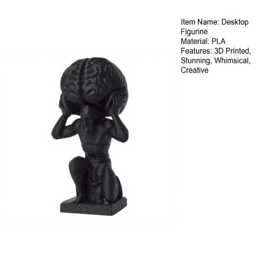 3D-gedruckte Desktop-Figur Kleiner Mann mit Gehirn Skulptur für Wohnzimmer Schlafzimmer Büro Schreibtisch Regal Dekoration