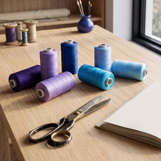 Thread for Manual Crafting 6 Colors Sewing Set, Polyester Craft Spools, Fade-Resistant Supplies Hemming Yarn Hand Embroidery, Quilting, Machine