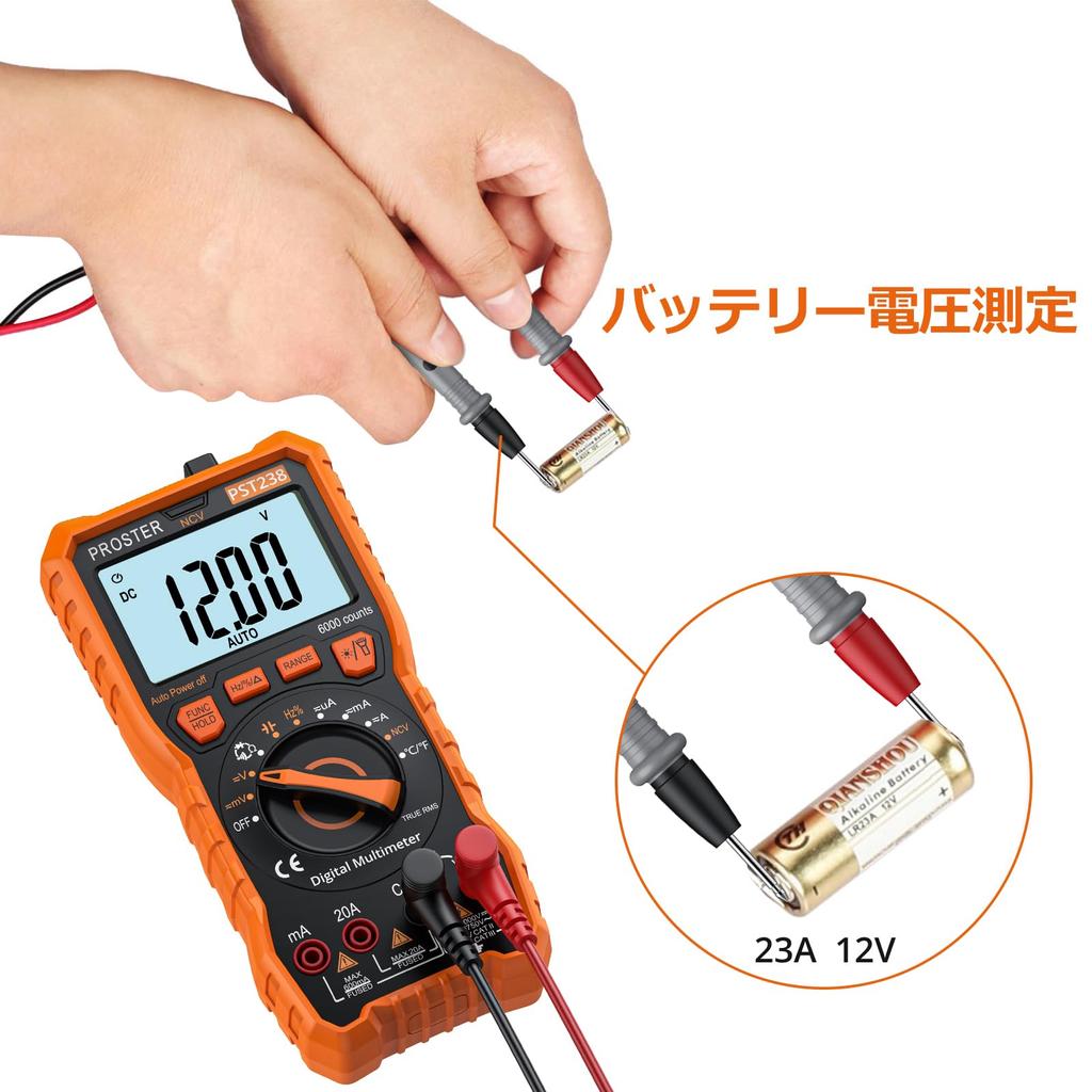 Proster Digital 6000 True Temperature Measurement Tester with Test Leads and Alligator High Japanese Instruction Manual Included Multimeter, Count,