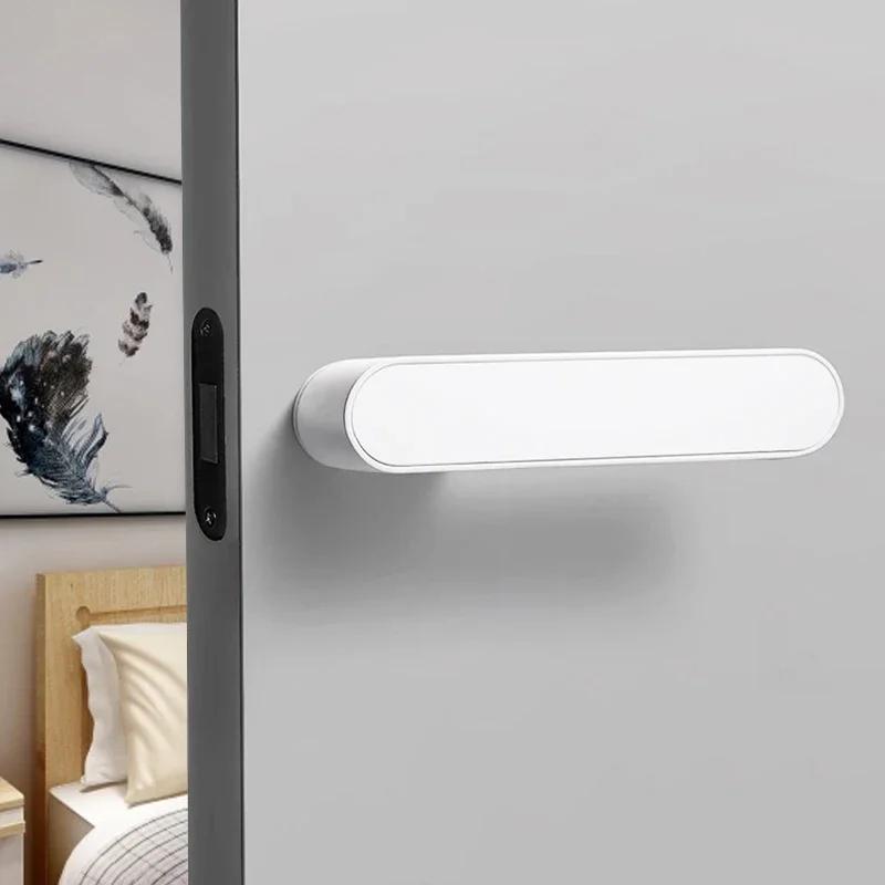 

Minimalist ecological magnetic door lock indoor wooden door bedroom room door handle silent simple lock 35-50mm