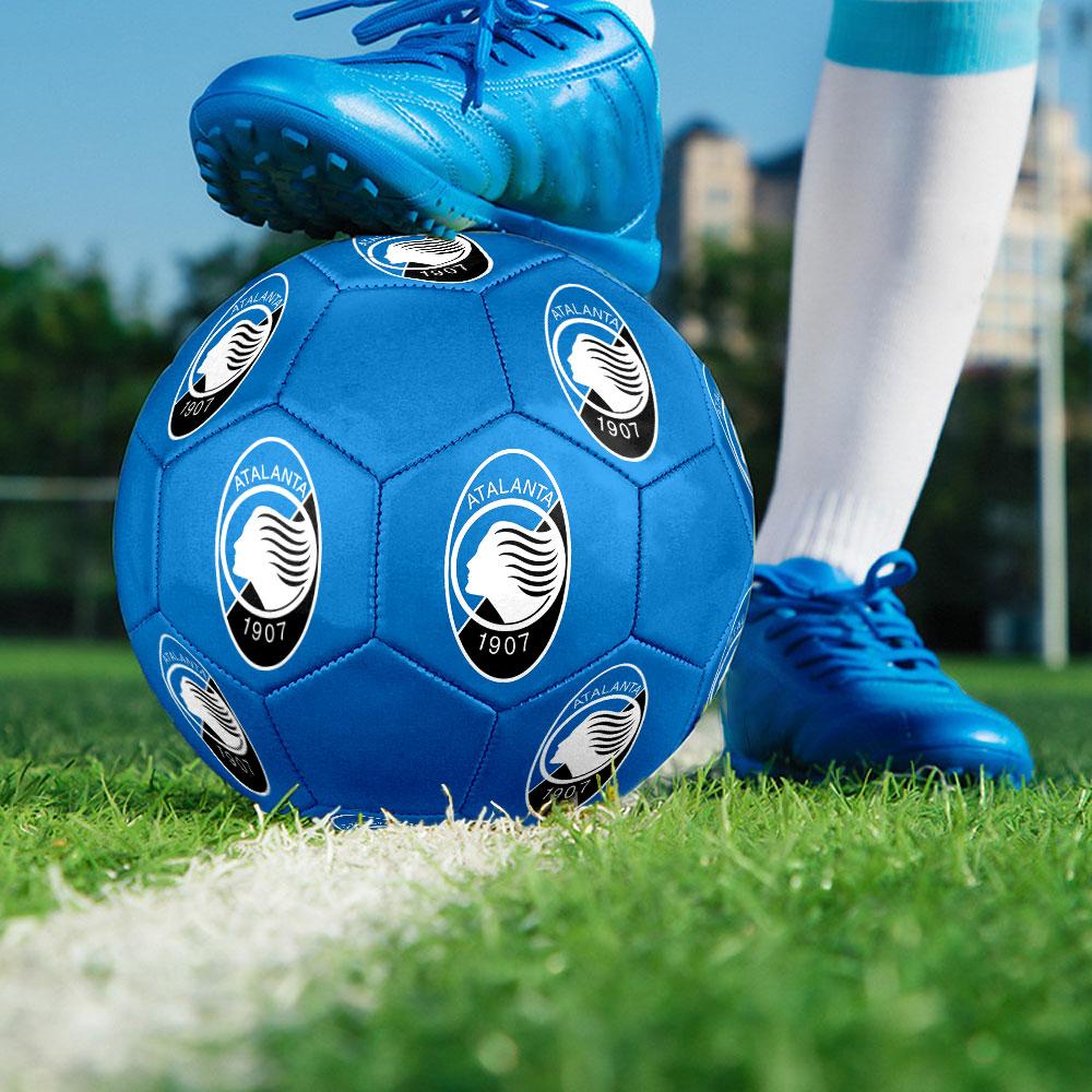 Atalanta BC Size 5 Soccer Ball, Machine-Stitched PVC, Durable & High Bounce, All Ages Fit, Fan Merchandise, Matches & Outdoor Use.