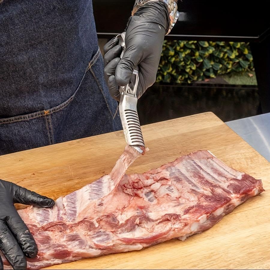 1 Stück BBQ Rippenschäler Rippenvorbereitungswerkzeug Grillwerkzeug für Zuhause Küche Restaurant Camping Tragbar Leichtgewicht