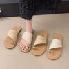 Seaside Vacation Beach Casual Slippers Women's Summer New Woven Cover Toe Retro Soft Bottom Outside Sandals