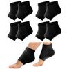 4 Pairs Open Toe Gel Heel Socks for Cracked Heels, Breathable Cotton Heel Sleeves Black