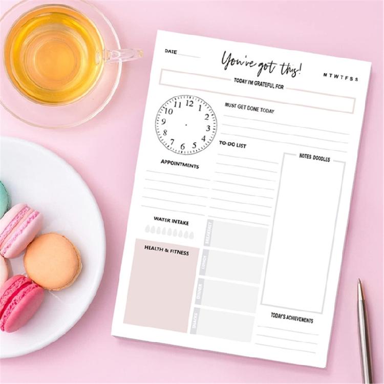 Professional Meal Workout Planner Notepads 60 Sheets Daily Planner Fitness Workout Journal Reading Tracking Notebook
