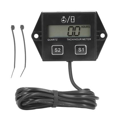 Motorcycle Tachometer Timer LCD Display 24?Stroke Gasoline Engine Hour Meter Universal for Pickup