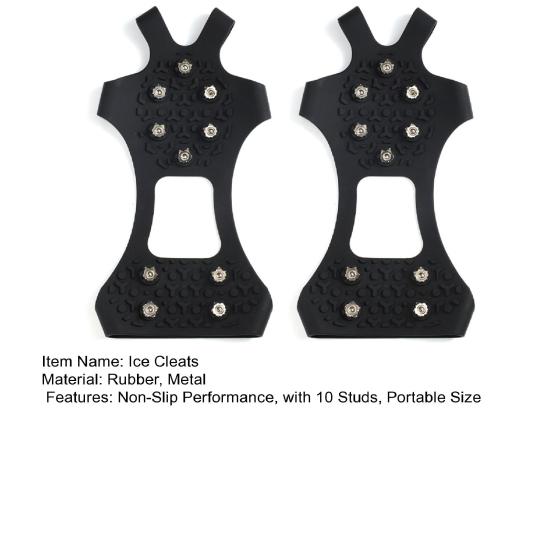 1 Çift Buz Çivili Krampon 10 Dişli Erkek Kadın Kışlık Dış Mekan Yürüyüş Buz Kar Çekiş Tutucuları Kaymaz Ayakkabı Bot Sivri Uçlu Tutucular