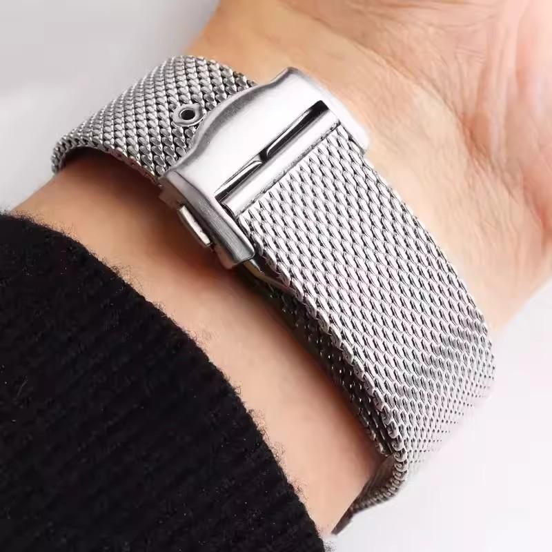 For OMEGA Seamaster 007 No Time To Die Limited Edition 20mm Strap De Ville Milanese Mesh Bracelet Stainless Steel Watch Band