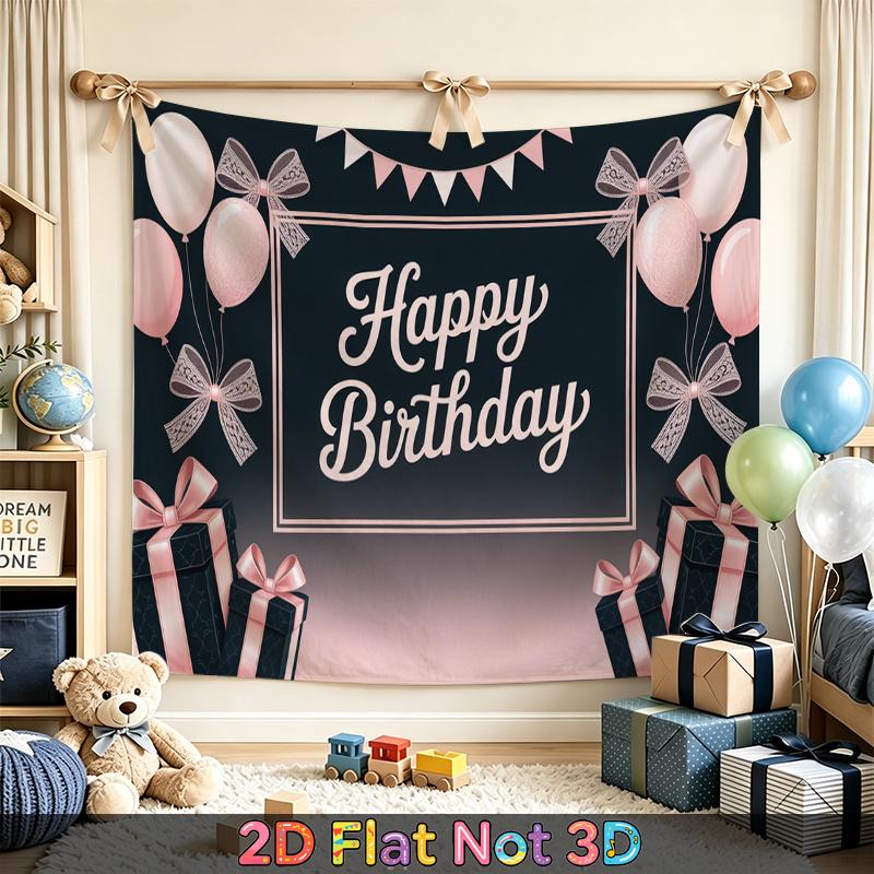 Party Backdrop Birthday Pink Photo Booth Background Front Door Decor