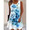 Fashion Versatile Sleeveless Dress Flower Print Comfortable Casual Dresses