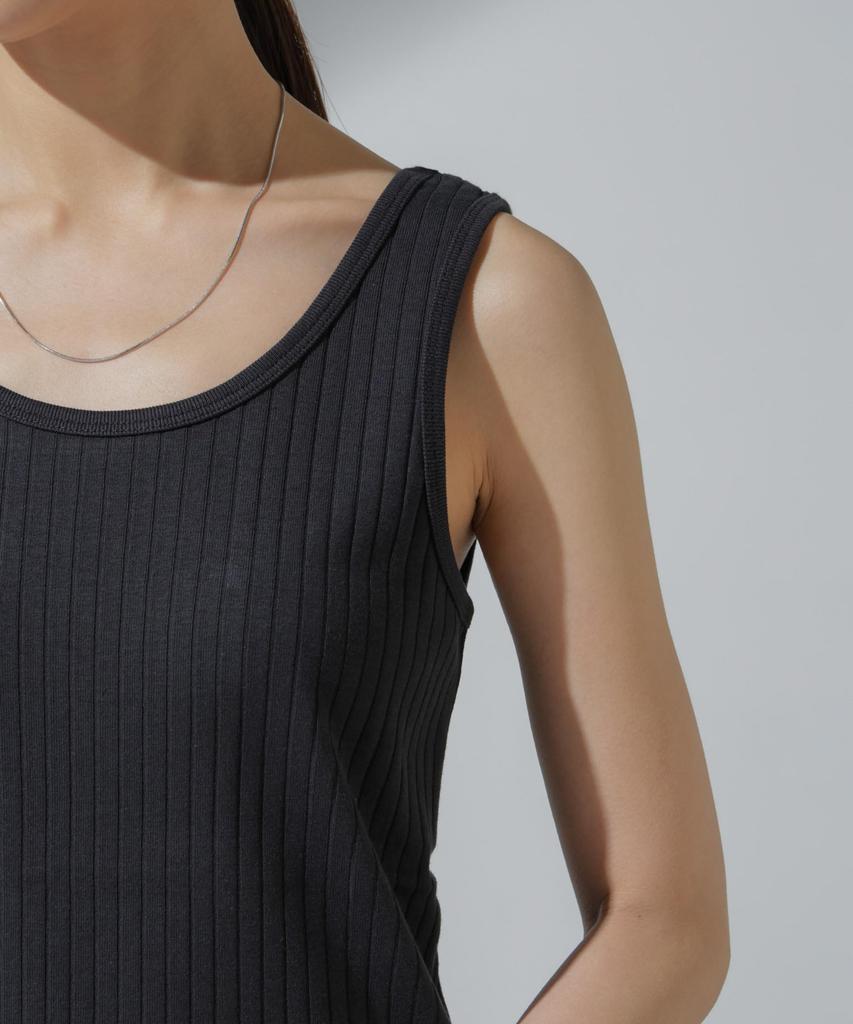 Nano Universe Ribbed Tank Sweat Size Ivory Anti-Soaked Top, Women's, Stain-Resistant T-Shirt, S,