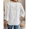 JKASHDK Camicette e camicie con scollo a V, maniche a 3/4, stampa tinta unita, moda casual, estate e primavera