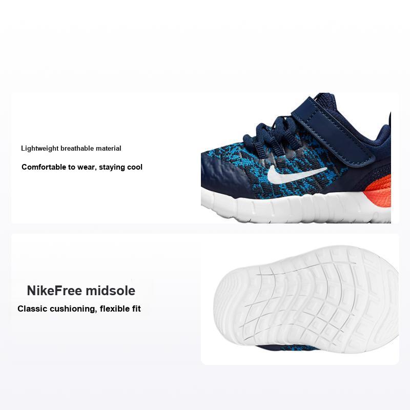 Nike Free RN 2021 TD Blu Navy Mezzanotte Arancione Sneakers da Bambino Blu Blu Imperiale Bianco CZ3997-410