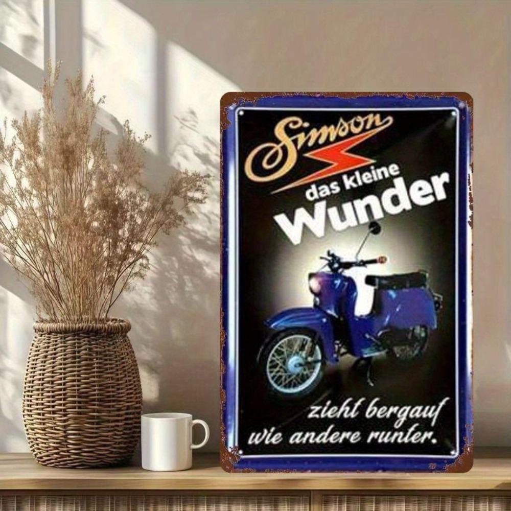 Retro Motorcycle Tin Sign Man Cave Garage Decor 20x30 Cm Metal Poster