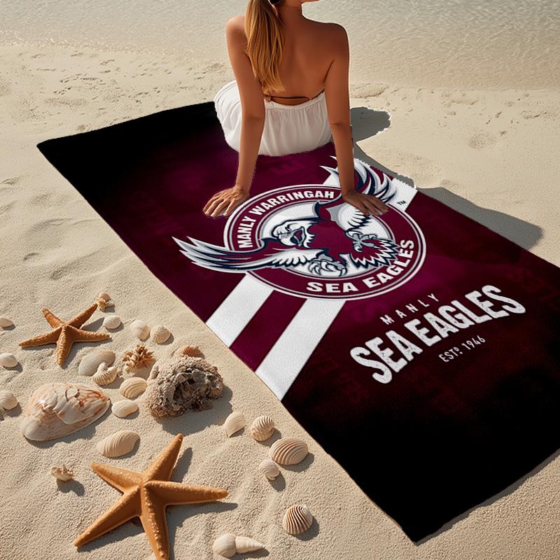 Asciugamano da Spiaggia in Microfibra con Stemma delle Aquile di Mare Maschile, Leggero e Asciugatura Rapida, per Viaggi Estivi, Essenziale per la Spiaggia, Piscina