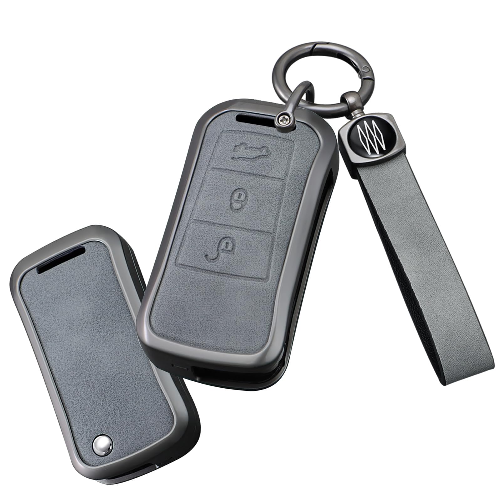 

TECART Чехол для ключа Porsche Exclusive, Накладка на ключ, Брелок для ключей, Подходит для Porsche Cayenne 2004-2011 Smart серый