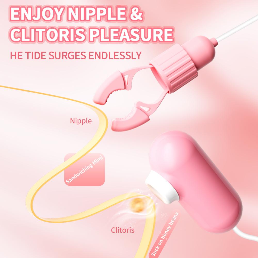 Vibrating Nipple Clamp Tongue Licking Sucking Vibrator for Women Breast Massage Labia Clitoris Clip Stimulation Massager Climax Sex Toy Masturbator