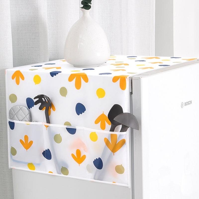 Floral Dust Proof Refrigerator Dust Cover Cloth Cabinet Fridge Dust Cover Multipurpose Home Textile Washing Machine Cover