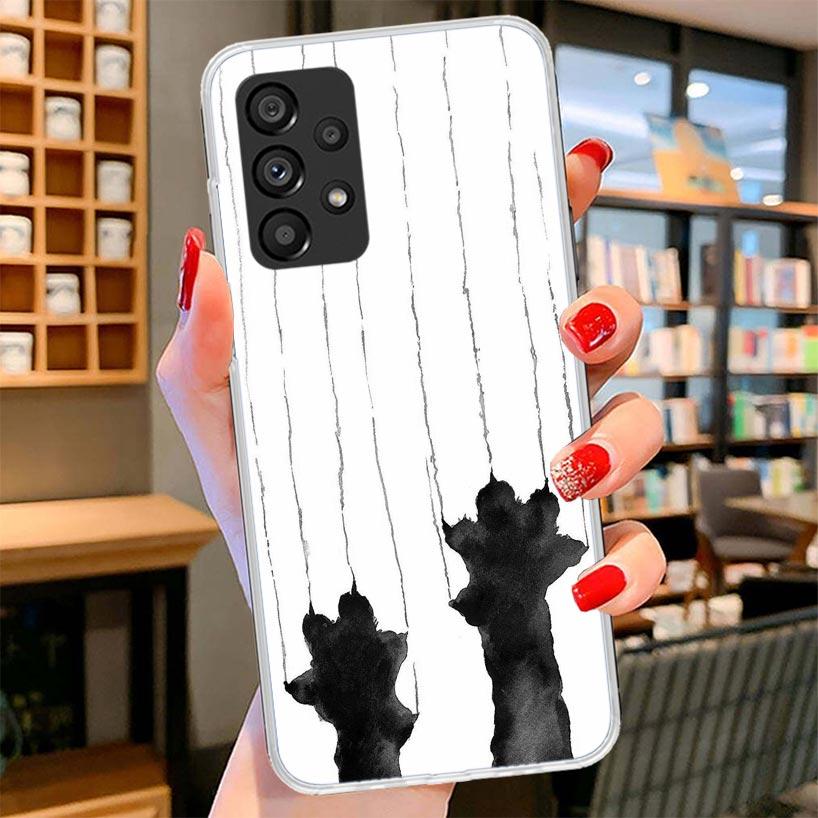 

Cat Footprint Funny Paw Cute Phone Case For Samsung Galaxy A17 A37 A57 A16 A26 A36 A56 A15 A25 A35 A55 A14 A24 A34 A54 A13 A23 A Samsung A55