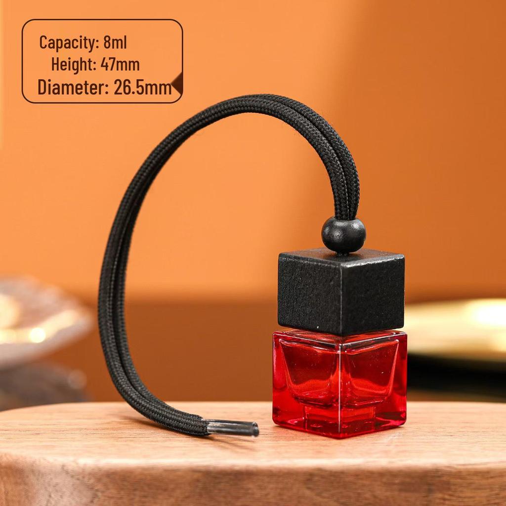 Colorful 8ml Car Air Freshener Ornament Perfume Refillable Hanging Volatile Glass Bottle