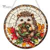 Leichtes Dekoratives Kunstobjekt Acryl-Fensteraufhänger im Buntglas-Stil, Lebensbaum & Winterwald Bunter Hängeornament Runder Sonnensammler