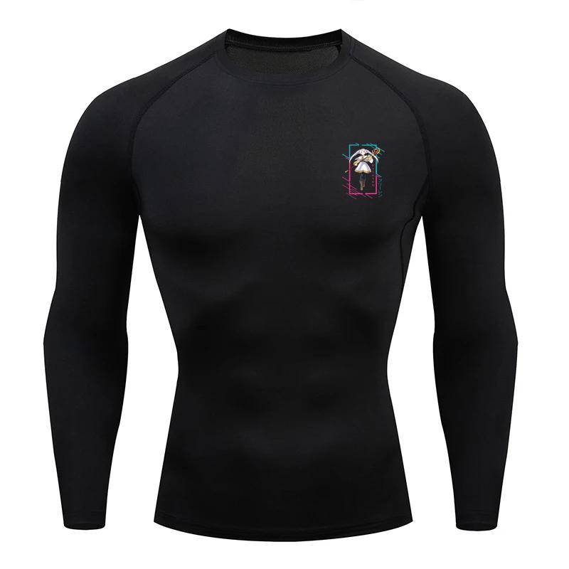 Men Compression T-Shirt Fitness Running Sports Quick-Dry Frieren Breathable Short Sleeves Stretchy Fabric for Summer Workouts