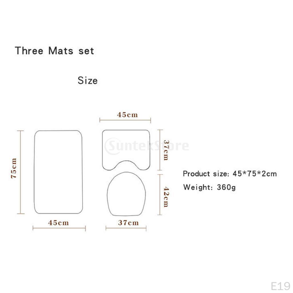 Bathroom Mat Set Anti-Slip Kitchen Bath Toliet Rug