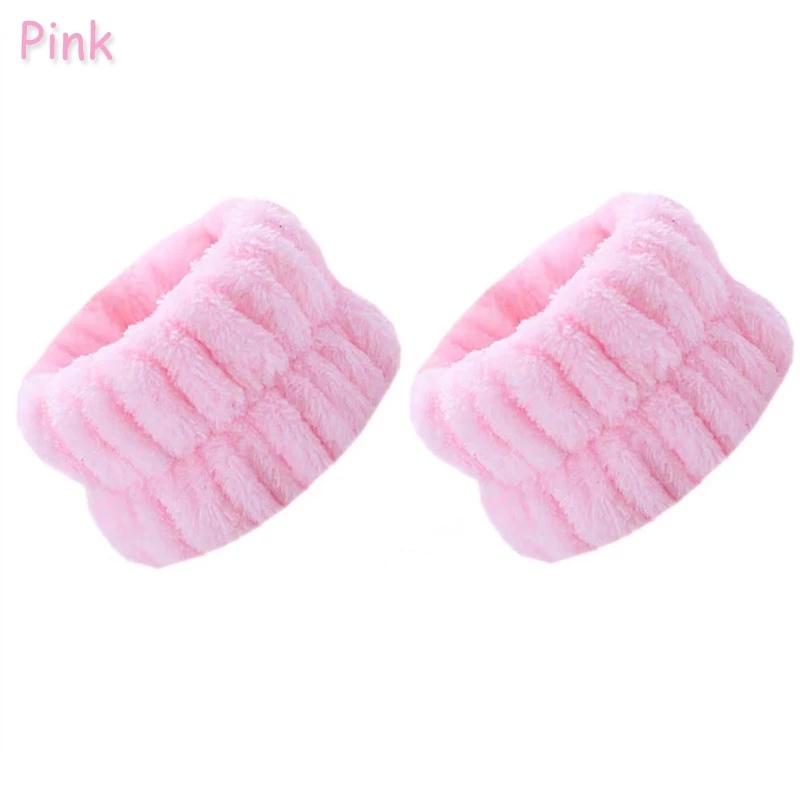 2PCS Spa Wrist Washband Reusable Soft Microfiber Wash Towel Band Wristbands for Women Washing Face Absorbent Wrist Sweatband