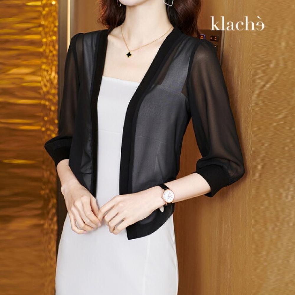 Klache Simple Pintuck Chiffon Summer Cardigan B3f0469