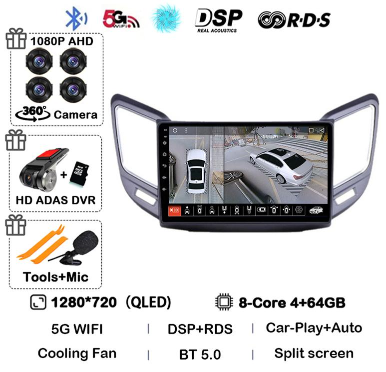 Android 14 Carplay Auto For Changan CS15 2016 2017 2018 2019 2020  Multimedia Car Radio Player WIFI+4G Stereo Touch Screen DSP