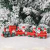 Wooden Train Christmas Ornaments Santa Cake Decoration Merry Christmas Navidad New Year Party Table Decoration Kids Gifts Toys